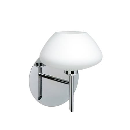 Besa Lighting Peri Mini Sconce, Opal Matte, Chrome Finish, 1x5W LED 1SW-541007-LED-CR